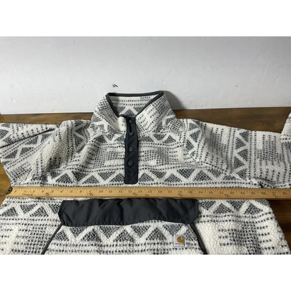 Carhartt Women's Relaxed Fit Fleece Pullover Snap Sherpa Aztec Size 2X(20W-22W) - Picture 7 of 11